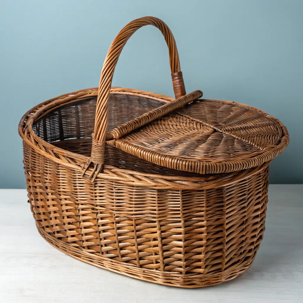 Natural Fiber Picnic Basket